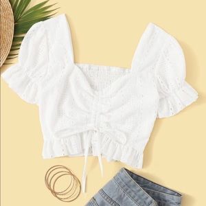SHEIN White Crochet Crop Top